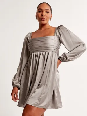 Abercrombie Emerson Satin dress in Wine thumbnail 8