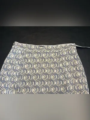Maeve by Anthropologie Blue and Cream Geometric Knit Pencil Skirt Size Small thumbnail 8