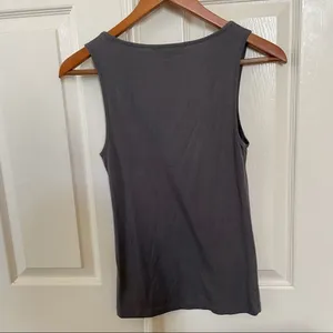 Banana Republic grey tank with layered neckline thumbnail 4