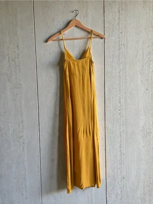 Forever‎ 21 Mustard Yellow Maxi Dress with Front Tie thumbnail 2