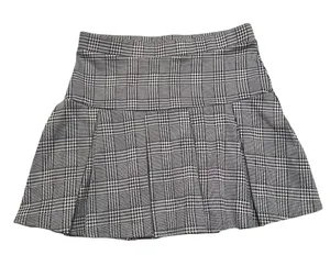 Black and white plaid pleated miniskirt Size L thumbnail 1