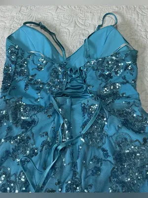 Lulus Blue Turquoise Maxi Dress Women’s Size L Long Formal Wedding Guest Summer. thumbnail 8