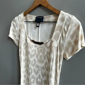 Class Roberto Cavalli Beige Cream Animal Print Dress Size 8 Leopard Short Sleeve thumbnail 12