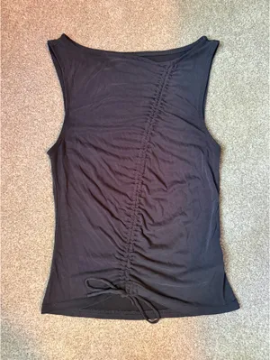 Urban Outfitters Light Before Dark Lori Ruched Cupro Tank Top thumbnail 2