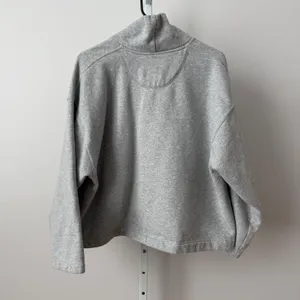 Lloyd sz M Grey Mock Neck Fleece‎ Sweatshirt Boxy Pullover Preppy Lagenlook thumbnail 6