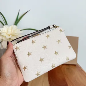 NWT Coach Boxed Corner Zip Wristlet‎ With Star Print And Charms thumbnail 4