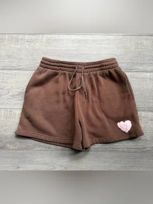 White Fox Boutique Fleece Lounge Shorts Brown Size L EUC thumbnail 2