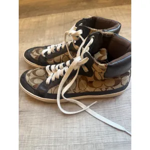 Coach Signature C High-Top Sneakers Brown Black Women's Size 8.5 Y2K thumbnail 2