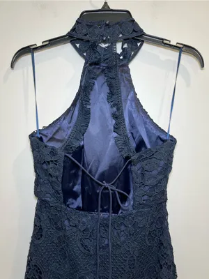 Twosisters The Label Rhia Lace navy Midi‎ Dress with Spaghetti Straps size 4 thumbnail 5