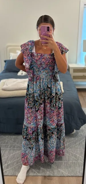 Anthropologie Clementina Eyelet Maxi Dress Size Large thumbnail 1