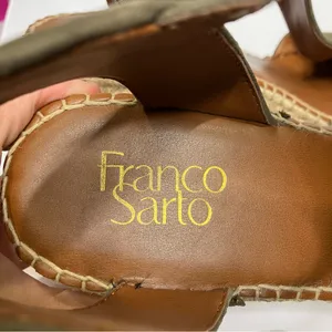 Franco Sarto treasure 2 wedge espadrilles olive green suede‎ womens size 9.5 thumbnail 8