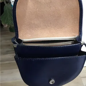 Made In Italy Crossbody Bag Handcrafted Italian Leather Handbag Blue thumbnail 3
