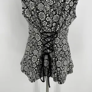 Anthropologie Vanessa‎ Virginia Top Large Black Floral Corset Back Cottagecore thumbnail 8