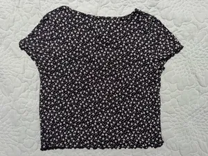 American Eagle Black Floral Top thumbnail 3