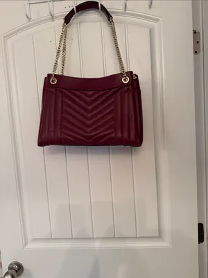Michael Kors Wine Quilted Chain-Handle Shoulder Bag thumbnail 4