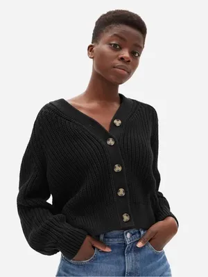 Everlane Women’s Black Textured Cotton Cardigan thumbnail 1