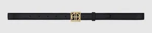 Anine Bing AB Monogram Leather Belt in Black with Gold Hardware - NWT thumbnail 1
