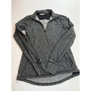 Lululemon Athletica quarter Zip Pullover Long Sleeve Top Womens‎ Black Pattern 4 thumbnail 4