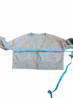 OAK + FORT cropped gray cardigan Size XS thumbnail 3