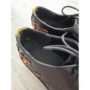 VTG 90's Y2K Womens Black Flame Oxford Platform Shoes Punk Goth Chunky Size 7.5 thumbnail 7