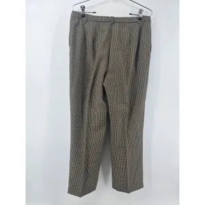 Pendleton Wool Trousers Womens 10 Brown Houndstooth‎ Straight Leg High Rise thumbnail 2