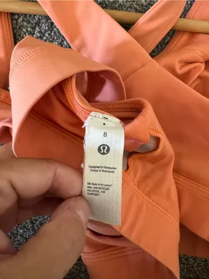 Women’s Lululemon Orange padded cross back athletic sports bra 8 thumbnail 3