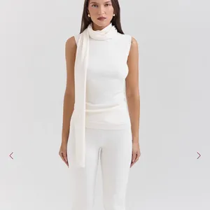 House of CB CLEMENTINE Ivory Cashmere Draped Tank And Scarf Size M thumbnail 2