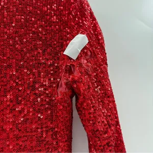 RTR One33 Social Red Sequin Drape Long‎ Sleeve Sheath Mini Dress Sz 4 thumbnail 13