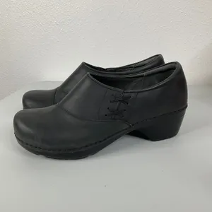 Dansko Black Leather Clogs‎ Size 40 thumbnail 3