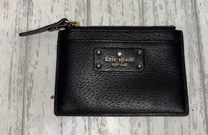 Kate Spade Leather Card Wallet Black EUC thumbnail 1