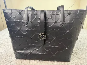 Kate Spade Kaci Flower Embossed Medium Tote Black Leather WKRU6 thumbnail 1