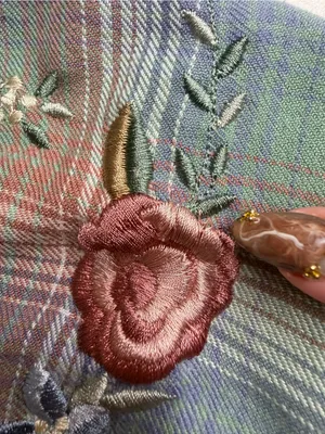Vintage cottagecore soft girl cowgirl western embroidered grandma button shirt thumbnail 3