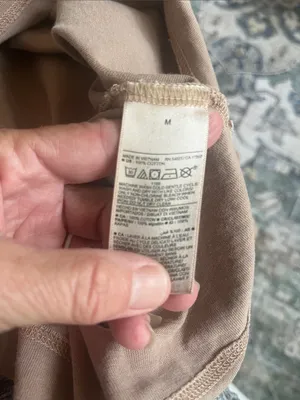 Old Navy Oversized Basic Cotton T Shirt Solid Tan thumbnail 5