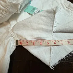 Revice Denim Mason Jort Optical White High Waisted Raw‎ Hem Shorts Size 32 (16) thumbnail 6