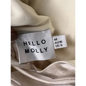 Hello Molly Champagne Satin Mini Dress | Back Tie Cowl Slip Dress | Size M thumbnail 4
