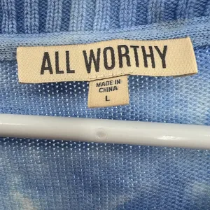 All Worthy tie dye L sweater cotton rayon casual neutral boho fall winter thumbnail 5