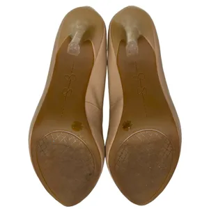 Jessica Simpson 8M Malia Nude Patent Oval Toe Pump Heels Stiletto Shoes thumbnail 4