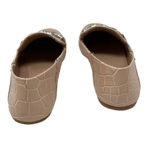 Vince Camuto Perenna Croc Embossed Nude Leather Loafers Size 8.5 thumbnail 4