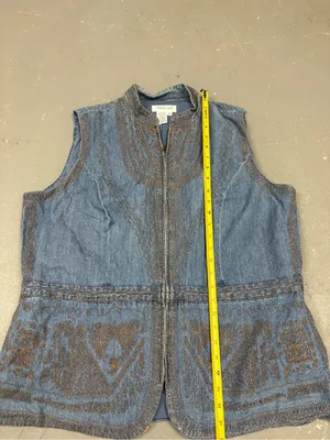Cold Water Creek Vintage Grandma Core Denim embroidered Jean Vest Women’s 1X thumbnail 4