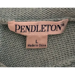 Pendleton Women's Large Blue Short Sleeve Sweater Lightweight‎ Cotton Knit Top thumbnail 4