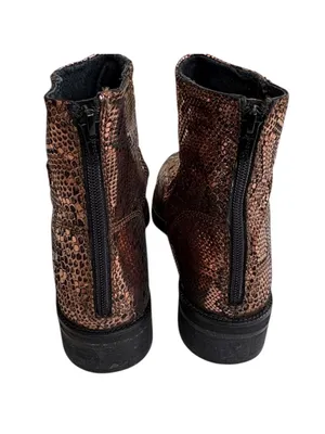 EUC Free People Leather Amarone Cooper Snakeskin Boots Size 7.5 thumbnail 8