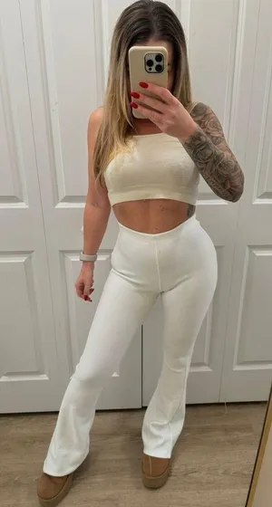ZARA nwt blogger favorite white soft High waisted flared wide leg pants thumbnail 1