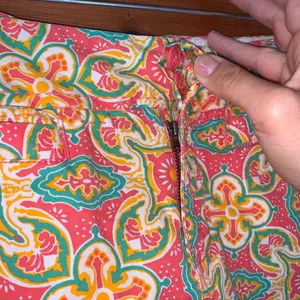 Old Navy Mini Skirt Exotic Patrern Orange & Pink Geometric Size 12 thumbnail 3
