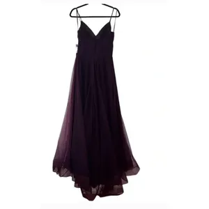 La Femme 29076 V-Neck Boned Bodice High Slit Illusion Tulle Ball Gown Size 00‎ thumbnail 7