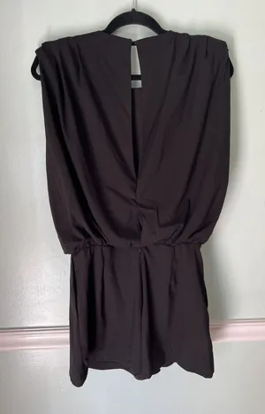 Do + Be Womens Size S Black Short‎ Kimono Sleeve Romper Shorts dress Slit Back thumbnail 1