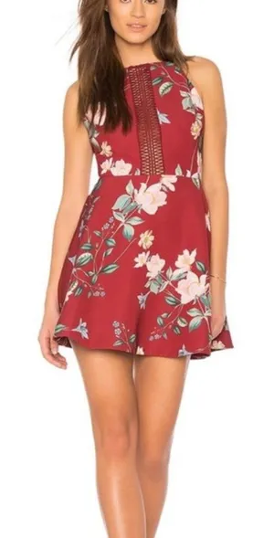 Keepsake The Label Burnt Red‎ Floral Mini Dress thumbnail 1