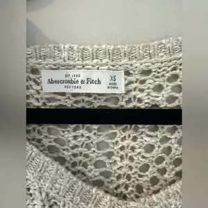 Y2k Abercrombie & Fitch Womens Pullover Beige Crochet Sweater XS M0329 thumbnail 4