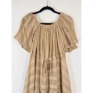 Sundress Womens Dress Beige Hi Low Off The Shoulder Striped Fit Flare Flowy XS/S thumbnail 7