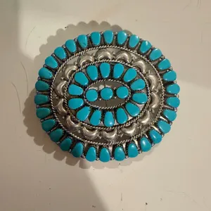 Turquoise Cluster Pin/Pendant Blue thumbnail 3