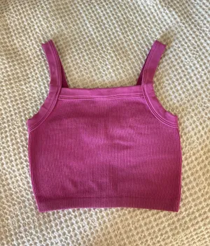 Cotton On Pink Crop Top Ribbed thumbnail 1